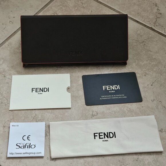 NWOT FENDI BUTTERFLY ITALY BLACK GOLD CAT EYE METAL F LOGO OVERSIZED SUNGLASSES main image 13